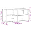 TV-taso harmaa Sonoma 80x31x39,5 cm tekninen puu ja metalli