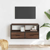 TV-taso ruskea tammi 80x31x39,5 cm tekninen puu ja metalli
