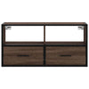 TV-taso ruskea tammi 80x31x39,5 cm tekninen puu ja metalli