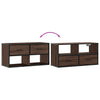 TV-taso ruskea tammi 80x31x39,5 cm tekninen puu ja metalli