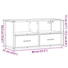 TV-taso ruskea tammi 80x31x39,5 cm tekninen puu ja metalli