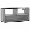 TV-taso harmaa Sonoma 80x31x39,5 cm tekninen puu ja metalli