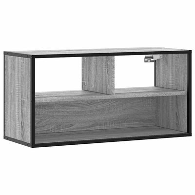 TV-taso harmaa Sonoma 80x31x39,5 cm tekninen puu ja metalli