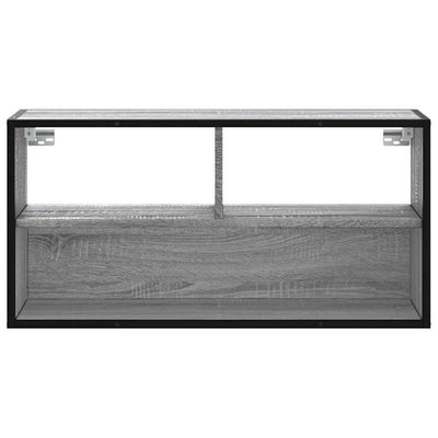 TV-taso harmaa Sonoma 80x31x39,5 cm tekninen puu ja metalli