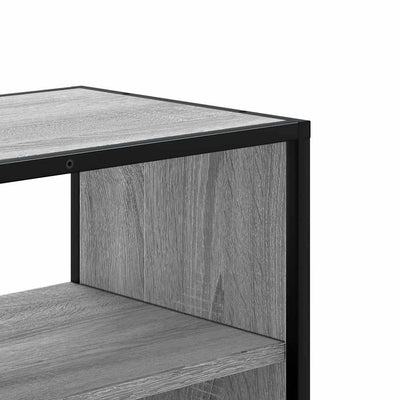 TV-taso harmaa Sonoma 80x31x39,5 cm tekninen puu ja metalli