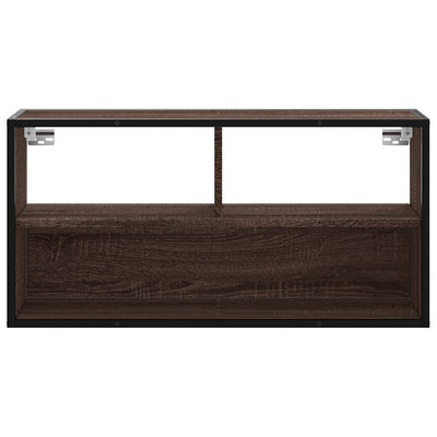 TV-taso ruskea tammi 80x31x39,5 cm tekninen puu ja metalli