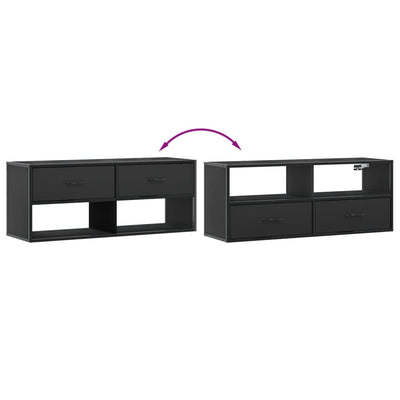 TV-taso musta 100x31x39,5 cm tekninen puu ja metalli