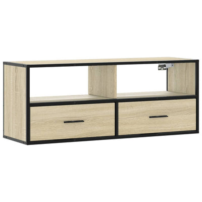 TV-taso Sonoma-tammi 100x31x39,5 cm tekninen puu ja metalli