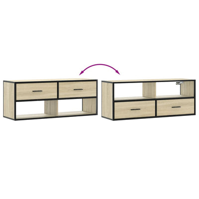 TV-taso Sonoma-tammi 100x31x39,5 cm tekninen puu ja metalli