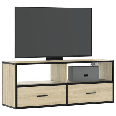 TV-taso Sonoma-tammi 100x31x39,5 cm tekninen puu ja metalli