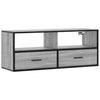 TV-taso harmaa Sonoma 100x31x39,5 cm tekninen puu ja metalli