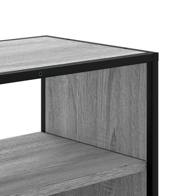TV-taso harmaa Sonoma 100x31x39,5 cm tekninen puu ja metalli