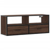 TV-taso ruskea tammi 100x31x39,5 cm tekninen puu ja metalli