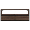 TV-taso ruskea tammi 100x31x39,5 cm tekninen puu ja metalli