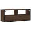 TV-taso ruskea tammi 100x31x39,5 cm tekninen puu ja metalli