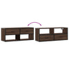 TV-taso ruskea tammi 100x31x39,5 cm tekninen puu ja metalli