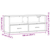 TV-taso ruskea tammi 100x31x39,5 cm tekninen puu ja metalli