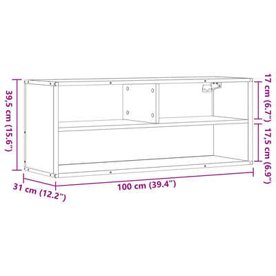 TV-taso Sonoma-tammi 100x31x39,5 cm tekninen puu ja metalli