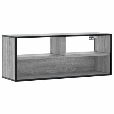 TV-taso harmaa Sonoma 100x31x39,5 cm tekninen puu ja metalli