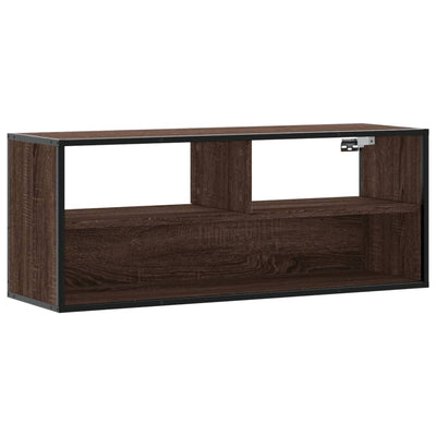 TV-taso ruskea tammi 100x31x39,5 cm tekninen puu ja metalli