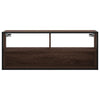 TV-taso ruskea tammi 100x31x39,5 cm tekninen puu ja metalli