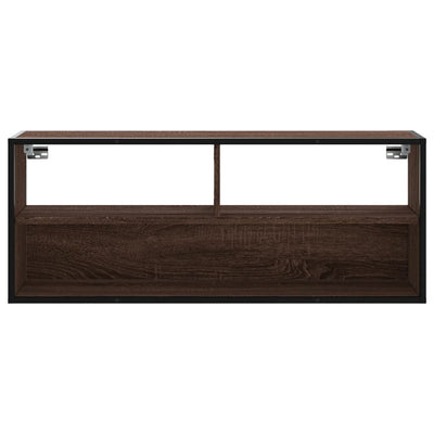 TV-taso ruskea tammi 100x31x39,5 cm tekninen puu ja metalli
