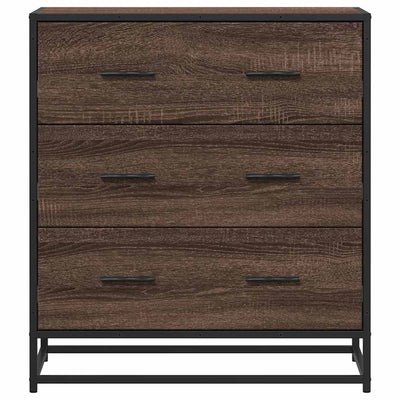 Senkki ruskea tammi 68x35x76 cm tekninen puu ja metalli