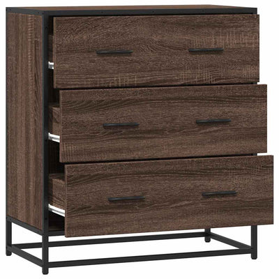 Senkki ruskea tammi 68x35x76 cm tekninen puu ja metalli