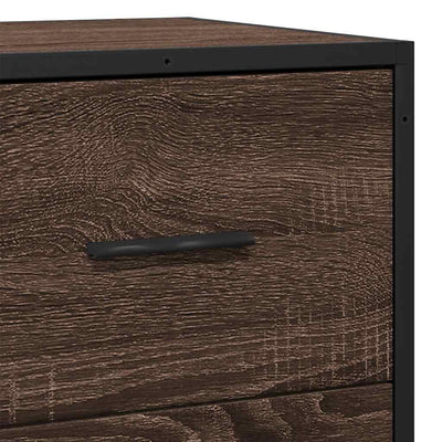 Senkki ruskea tammi 68x35x76 cm tekninen puu ja metalli
