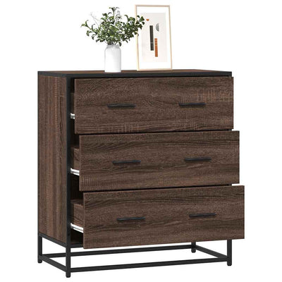 Senkki ruskea tammi 68x35x76 cm tekninen puu ja metalli