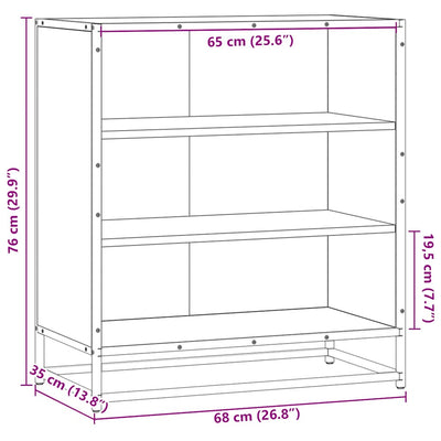 senkki musta 68x35x76 cm suunniteltu puu ja metalli