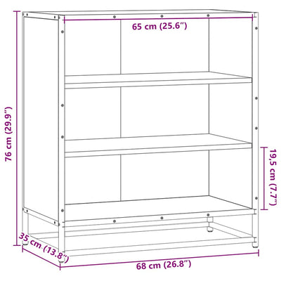 Senkki Savustettu tammi 68x35x76 cm Suunniteltu puu ja metalli