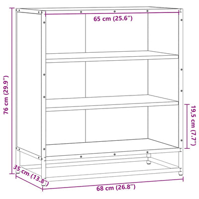 Senkki ruskea tammi 68x35x76 cm tekninen puu ja metalli