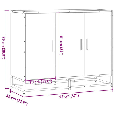 Senkki Harmaa Sonoma 94x35x76 cm Engineered Wood