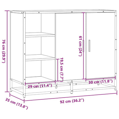 Senkki harmaa Sonoma 92x35x76 cm tekninen puu