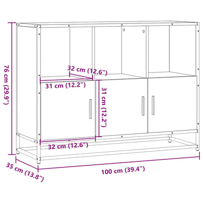 Senkki musta 100x35x76 cm tekninen puu