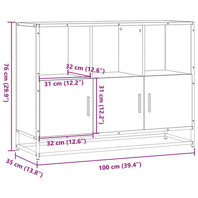 Senkki Harmaa Sonoma 100x35x76 cm Engineered Wood