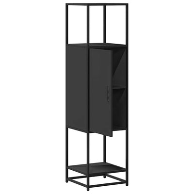 Korkeaboard musta 35,5x35x139 cm suunniteltu puu ja metalli