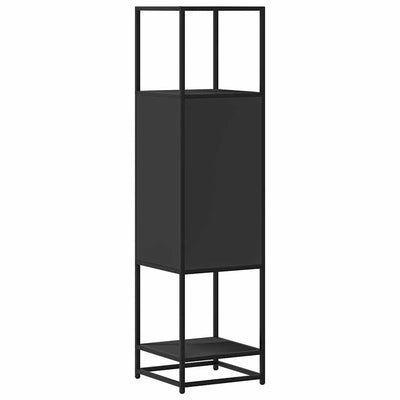 Korkeaboard musta 35,5x35x139 cm suunniteltu puu ja metalli