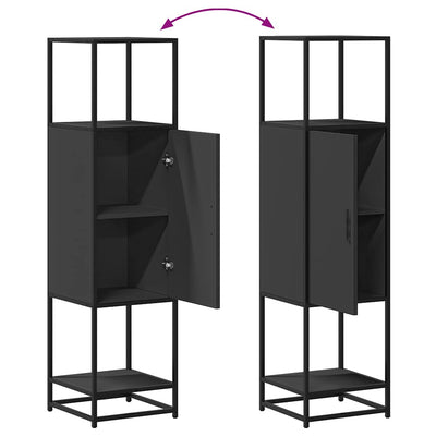 Musta korkeaboard Narcinia 35,5x35x139cm (suunniteltu puu ja metalli)