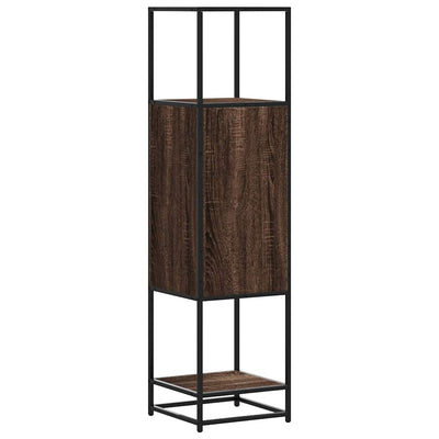 Kaappi ruskea tammi 35,5x35x139 cm tekninen puu ja metalli