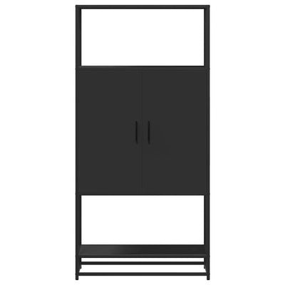 Korkeaboard musta 68x35x139 cm suunniteltu puu ja metalli