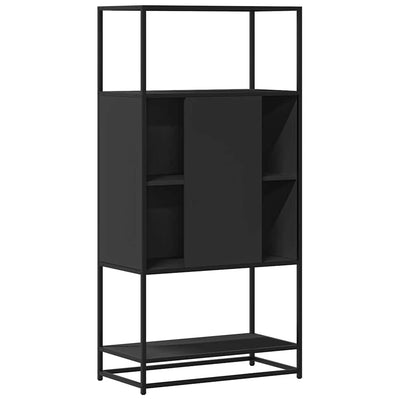 Korkeaboard musta 68x35x139 cm suunniteltu puu ja metalli