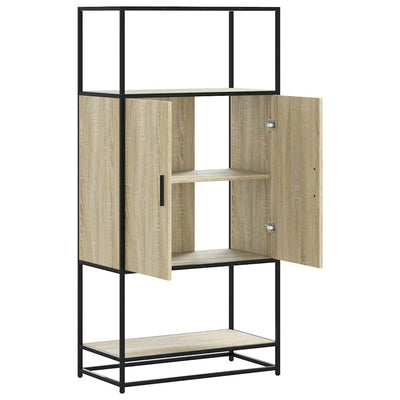 Korkeaboard sonoma tammi 68x35x139 cm suunniteltu puu metalli