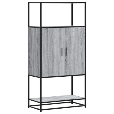 Highboard Harmaa Sonoma 68x35x139 cm Suunniteltu puu ja metalli