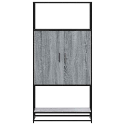 Highboard Harmaa Sonoma 68x35x139 cm Suunniteltu puu ja metalli