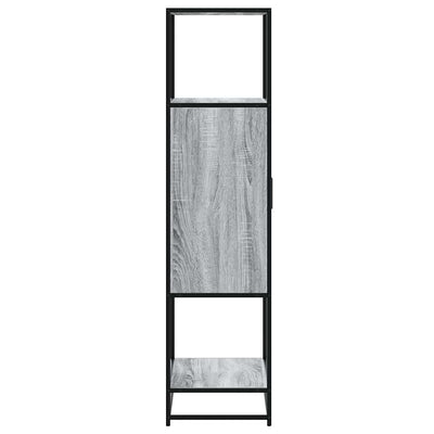 Highboard Harmaa Sonoma 68x35x139 cm Suunniteltu puu ja metalli