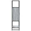 Harmaa highboard Conachi 68x35x139cm (suunniteltu puu ja metalli)