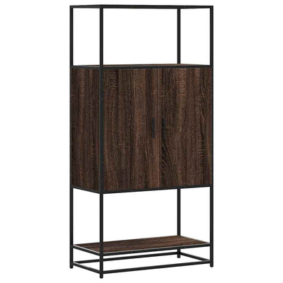 Kaappi ruskea tammi 68x35x139 cm tekninen puu ja metalli
