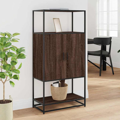 Kaappi ruskea tammi 68x35x139 cm tekninen puu ja metalli
